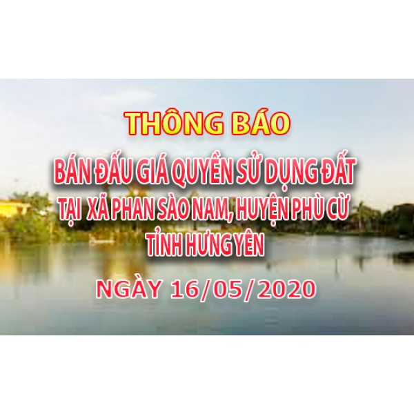  Đấu giá QSD đất KDC mới xã Phan Sào Nam, huyện Phù Cừ